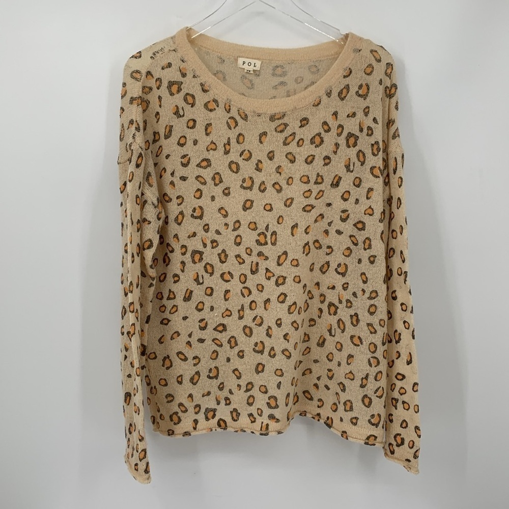 POL boxy lightweight sweater leopard print animal over-sized lightweight Medium